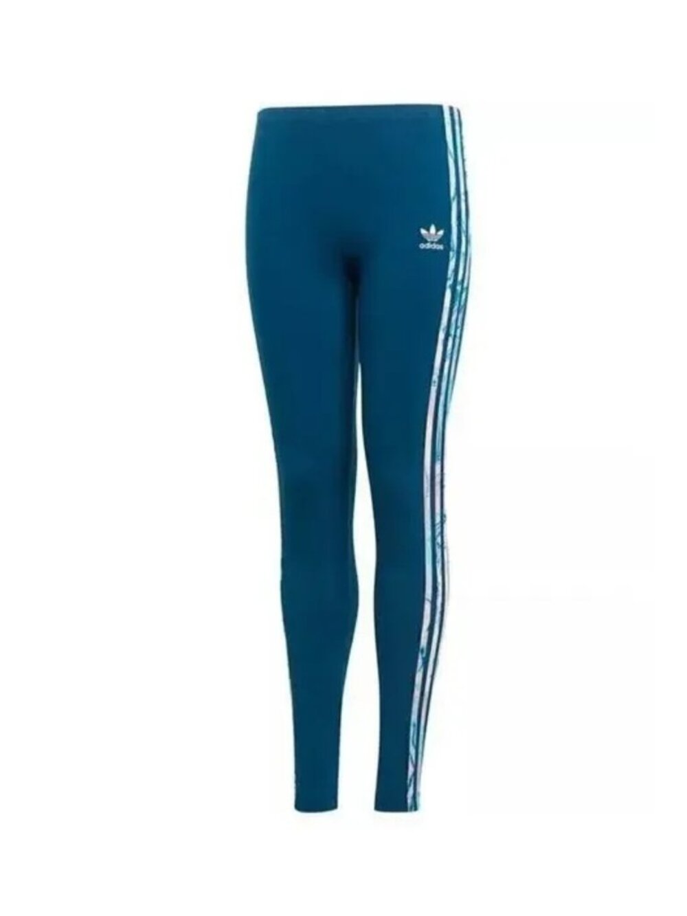 Adidas Originals Marble Stripe Leggings Blue Pink Girls M 11-12 NWT